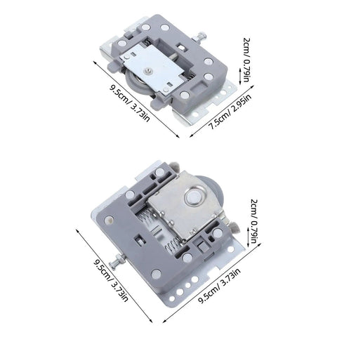 Smooth Sliding Closet Door Rollers With Built In Damping For Wooden Wardrobe Panels, dimensions labeled, white background.