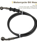 Universal 120cm Braided Steel Motorcycle Hydraulic Line Clutch Oil Pipe Black PVC Fuel Hose Replacement for Pit Dirt ATV Motocross
