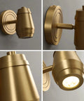 Top Tier Brass Wall Sconce With G4 Socket, Modern Bedside And Hallway Light, close-up view showing elegant fixture details.