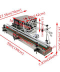No Fuss High Performance Desktop Automatic Liquid Filling Machine With Pneumatic Conveyor And Four Head Magnetic Pump Adjustable 10 1000 ML Capacity dimensions 59in x 27.56in x 19.1in