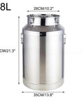 Heavy Duty 304 Stainless Steel Milk Can Jug With Secure Sealed Lids, Perfect Rust Resistant Storage Tote For Rice Grain Coffee Beans And Dog Food, Huge 12.68 Gal Capacity Is Absolute Fire!, 48L capacity