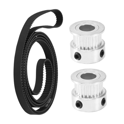 Upgrade Your Tronxy X5SA Printer Game With This Cool Z-Axis GT2 Timing Belt Pulley Kit Featuring A Tough 24 Tooth Synchronous Wheel And Super Long 1068mm Belt For Smoother Printing Sessions. GT2 belt kit with 24T aluminum pulleys and 1068mm black timing belt for X5SA 3D printer