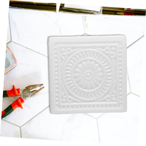 Square Stepping Stone Mold 37x37x6.5cm Reusable Concrete Paver Mold For Garden Pathway Patio And Lawn on a tiled surface
