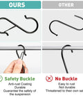 Comparison of Tough As Nails Heavy Duty S Hooks With Secure Locking Clips versus a standard hook, showcasing durability and safety features.