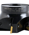 3 Inch Indexable Face Milling Cutter with 90 Degree Positive Rake, Right Hand Cut, Includes 5 TPG322 Inserts, Black Oxide Finish