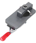 Top Notch Aluminum Alloy Hinge Hole Locator Jig For 35mm Cup Holes With Adjustable Drilling Positioner Tool, gray metal design.