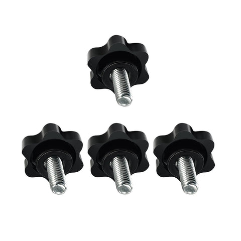 Front view of Must Have Eight Piece M6 Bolt Knob Kit For Logitech G25 G27 G29 G920 G923 Steering Wheel with durable build.