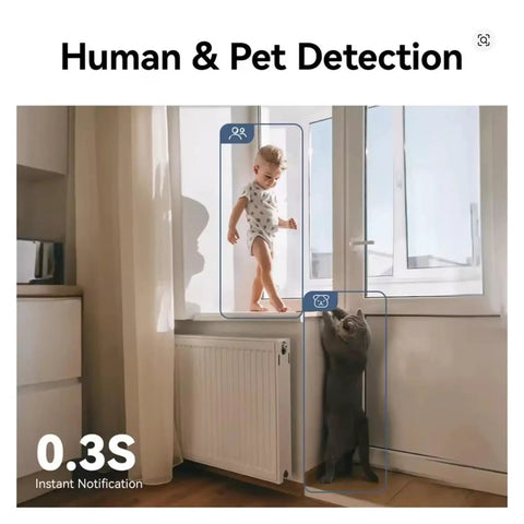 Solid Choice 5MP Indoor Security Camera WiFi Surveillance Setup featuring human and pet detection with instant notifications.