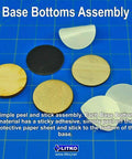 Base bottoms assembly with peel and stick adhesive for 25mm Circular Heavy Duty Magnetic Miniature Bases Set Of 50 with Peel And Stick Backing for Warhammer 40k Age Of Sigmar and Tabletop Wargames with Precision Edges For Smooth Fit and Easy Magnetic Hold.