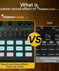 Maonocaster Lite mixer showcasing customizable sound effects versus a standard sound effect panel with less versatility.