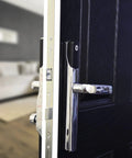 No Sweat Smart Keyless Front Door Handle With Polished Brass Finish And Smartphone App Control For Zero Stress Home Security.
