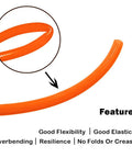 Features of Orange PU Pneumatic Tubing Hose 12mm Outer Diameter 8mm Inner Diameter 16.4 Feet Long For Air Compressors And Fluid Transfer 145 PSI