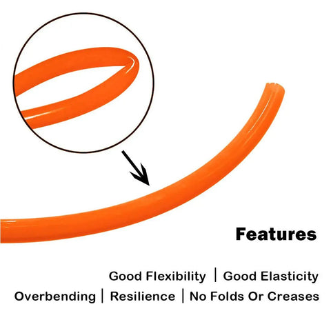 Features of Orange PU Pneumatic Tubing Hose 12mm Outer Diameter 8mm Inner Diameter 16.4 Feet Long For Air Compressors And Fluid Transfer 145 PSI