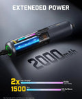 Cordless Electric Screwdriver Set With Precision Torque Control And Ergonomic Grip For No Sweat Diy Repairs Quick Furniture Assembly Computer Upgrades And Badass Heavy Chores With Slick Performance showing 2000mAh battery and fast charging features.