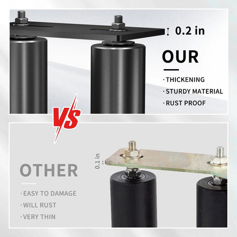 4 Inch Gate Roller Guide With L Bracket Universal Adjustable Heavy Duty Sliding Gate Rollers material comparison image