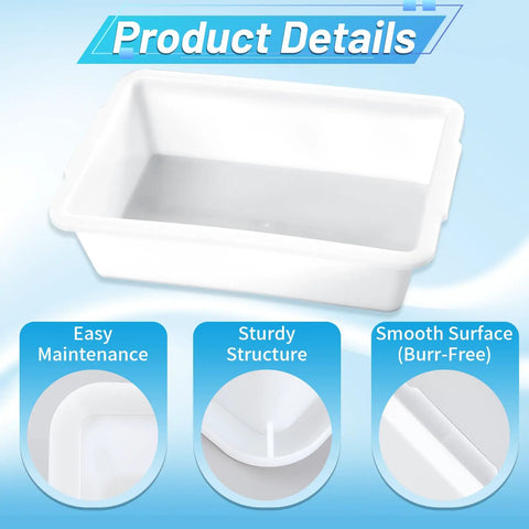 Three Pack Polypropylene Containment Tray Set 15 Inch Long, 10.8 Inch Wide, 4 Inch High Rectangular Lab Tray For Sterilizing