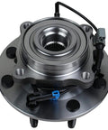 Front view of RWD Front Wheel Bearing And Hub Assembly For 2001-2007 Chevy Silverado 1500 HD 2500 3500 8 Lug With ABS