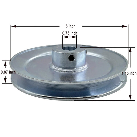 6 Inch Single Groove V Belt Pulley For A B 5L 4L Belts Carbon Steel Motor Pulley With Three Quarter Inch Bore Zinc Plated Durable 1020 Steel Drive Sheave Built Tough For Small Machinery And DIY Projects