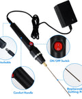 Go To 4 In 1 Foam Cutter Set With Hot Wire Knife Electric Styrofoam Cutter Tool showing handle, switch, and cutting pen details