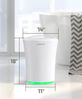 Dope 20L Towel Warmer For Bathroom With 3 Level Timer Alarm RGB Light Auto Shut Off displayed in a modern bathroom, white, 18x14x11 inches
