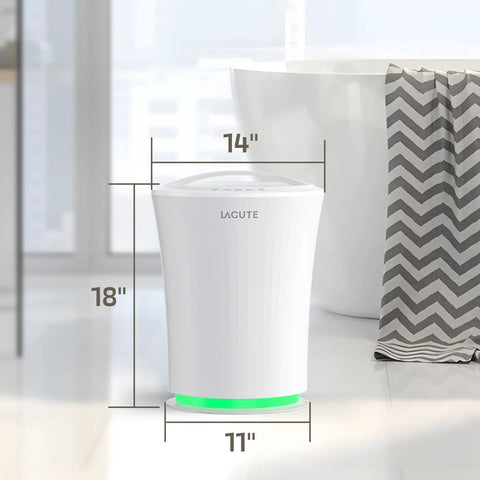 Dope 20L Towel Warmer For Bathroom With 3 Level Timer Alarm RGB Light Auto Shut Off displayed in a modern bathroom, white, 18x14x11 inches