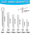 302-Piece Cotter Pin And R Clip Assortment Kit In 13 Sizes, 304 Stainless Steel Heavy Duty Hardware Set for Trucks, size chart