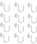 12 Piece Half Frosted Silver Snowflake Shower Curtain Hooks Set For Easy Glide Bathroom Drapery Rings And Window Curtain Hangers displayed