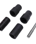 Five Piece Lug Nut Extractor Set For Stripped Bolts Chrome Molybdenum Steel Heavy Duty Nut Remover Tools With 17mm 19mm 21mm 22mm Sizes.