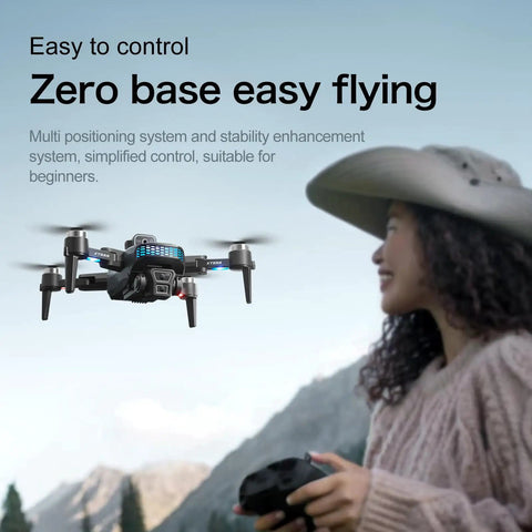 Woman controlling Dope 4K EIS Camera Drone With 4.5 Inch HD Controller Screen And 60 Minute Flight Time For Beginners