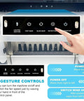 Rock Solid Waterfall Airbrush Spray Booth Delivers Hella Clean Airflow Through Advanced Water Curtain Filtering Paired With Responsive Gesture Panels and Crisp LED Illumination control panel with gesture controls.