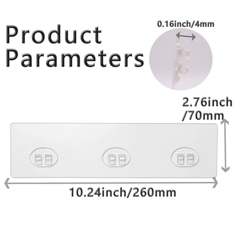 Dimensions of Two Pack Transparent Shower Caddy Adhesive Pads For Replacement No Drilling Strong Wall Mount Sticky Pads