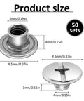 Hardcore Stainless Steel Chicago Screw Rivets Kit With Phillips Heads And 50 Pack Of Beefy Reusable Fasteners For Leatherwork and Belt Mods and Bookbinding Jobs That Hit Different product size diagram with measurements.