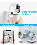 Smooth Running 1080P HD WiFi IP Camera With Badass Video Quality Dead Simple Plug And Play Setup showcased in low position install.
