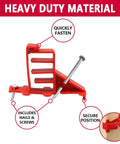 Sihai 10 Pack Hammer In Insulated Cable Staples, Heavy Duty Multi Cable Stacker For Romex Coaxial Cat5 Nm Cable With Nails And Screws For Wood Or Metal Studs, Flame Retardant Red, Keeps Wires Tidy And Secured showing the clamp design with nails and screws.