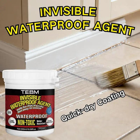 Heavy Duty Invisible Waterproof Sealant For Rvs And Trailers Crystal Clear Repair Adhesive applied with a brush on baseboard.