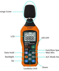 LCD Digital Decibel Meter For Real Time Sound Level Readings From 30 dB To 130 dB With AC Mode Handy Portable Noise Level Monitor