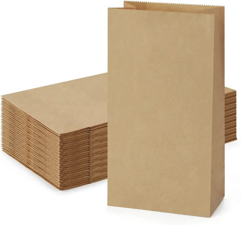 "Food Grade Square Bottom Paper Bags For Lunchbox Ready Packing, Breathable Flat Bottom Carry Bags For Gifting, 6 X 4 X 11.5 Inches, Pack Of 500, Fold Top, Sturdy And Fresh Keeping"