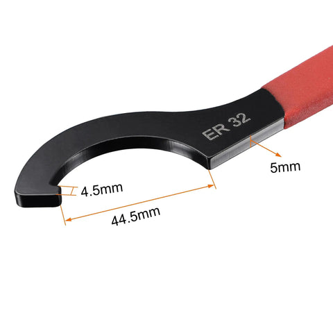 Heavy Duty Workhorse C Hook Spanner Wrench Set For Lathes And Mills Features Beefy Non Slip Red Handle That Easily Tackles ER32 Collet Chuck Nut Crafted From Tough Forged Steel Your New Must Have Shop Rig