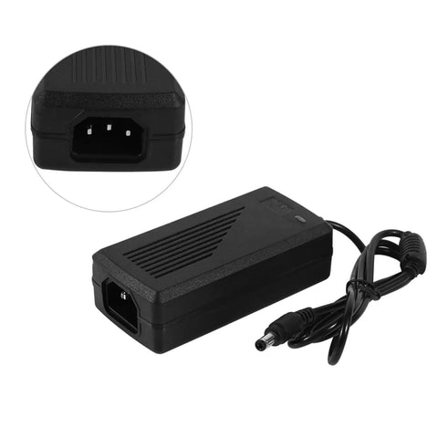 Go-To AC To DC Power Adapter 100V-240V To 12V 5A 60W Converter With 5.5x2.5mm Plug For LED Lights LCD Monitors And Industrial Automation Gear For All Your Gear Needs. Black adapter with 5.5x2.5mm plug and cable