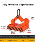 Heavy Duty Fully Automated Industrial Permanent Magnet Crane Alloy Steel Overhead Hoist Lifter For Iron Plates And Scrap Metal dimensions 55x50x41cm