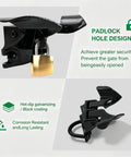 Wmebee Chain Link Fence Butterfly Gate Latch, Black Powder Coated with padlock hole design for enhanced security.