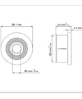 Miniature Flanged Ball Bearing Set 20 Pieces F682ZZ Shielded 2x5x2.3mm For Precision Machinery RC Drones DIY Gadgets And Small Mechanical Projects For Hobbyists And Makers technical drawing with Ø6.1 mm flange, 2x5x2.3 mm dimensions