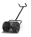 Heavy Duty Compost Spreader For Lawn And Yard Care, Fertilizer And Peat Moss Spreader Roller With Adjustable Handle