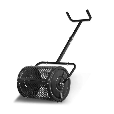 Heavy Duty Compost Spreader For Lawn And Yard Care, Fertilizer And Peat Moss Spreader Roller With Adjustable Handle