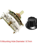 Band Selector Rotary Switch 1 Pole 10 Position 1 Deck with knob, 11 pins, and mounting nut for electrical panels and DIY projects