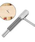 Works Like A Charm Heavy Duty Retractable Stainless Steel Indexing Plunger Pin with Quick Grip Handle, shown with clamp