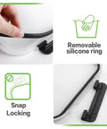 Glass Meal Prep Containers Set With Locking Lids, Borosilicate Glass Food Storage showing snap-locking lid and silicone ring detail.