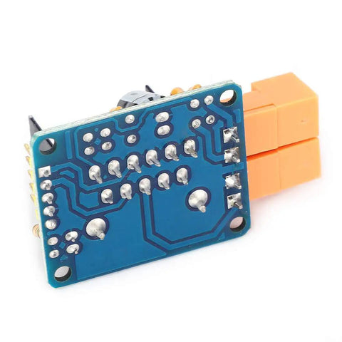 Motion Control Module With Adjustable PWM Speed Regulation, H Bridge DC Motor Driver 3A 75W With Power Indicator For Precise Spin And Direction, DIY Friendly Plug And Play Speed Tuning Of DC Motors, blue PCB back view with orange terminals