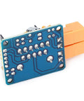 Back view of Adjustable Speed H Bridge DC Motor Drive Module With PWM Control And Power Indicator, 3A 75W Motor Controller For Bidirectional Motion, Ideal For Robotics, Automation, And DIY Projects with solder pads and terminal block