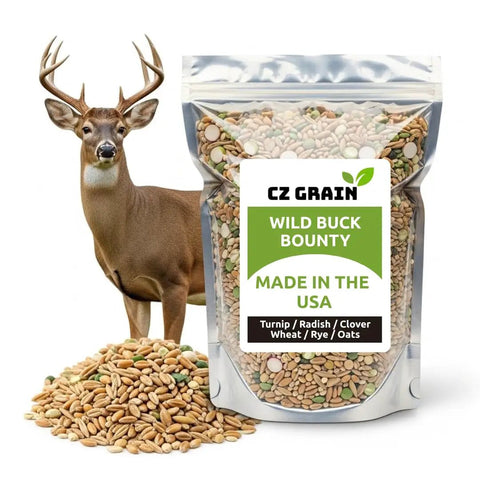 Buffalo Blend Deer Plot Seed With Turnip Radish Clover Wheat Rye And Oats For High Protein Deer Forage Fall And Winter Food Plot Seed For Hunting And Wildlife Growth 5 Pound Bag